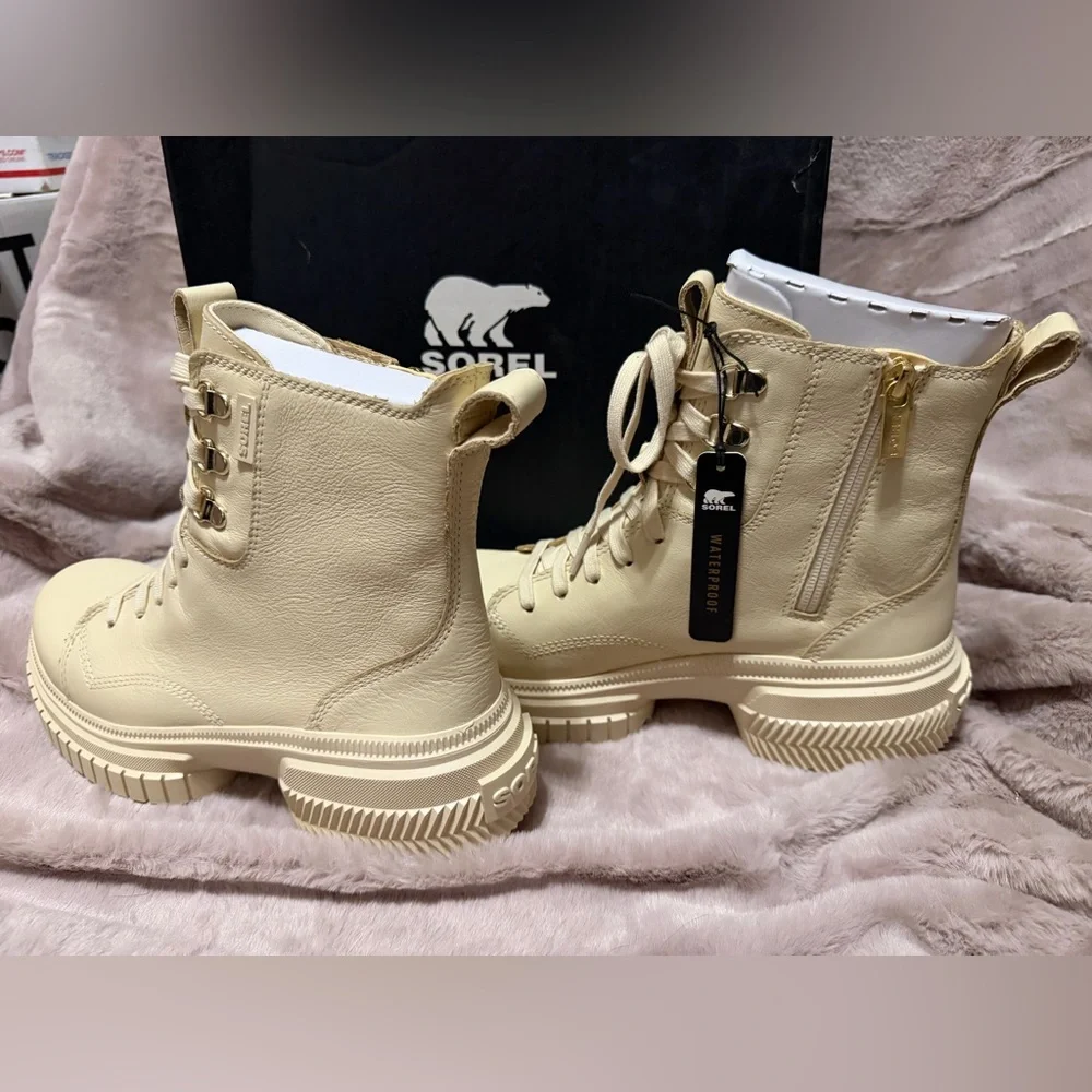 Sorel Cream Lace-Up Combat Boots - Picture 5 of 5